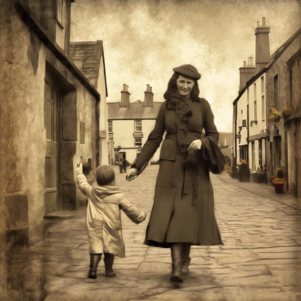 Die ⁢Malerei ⁢von Galway Woman and Child