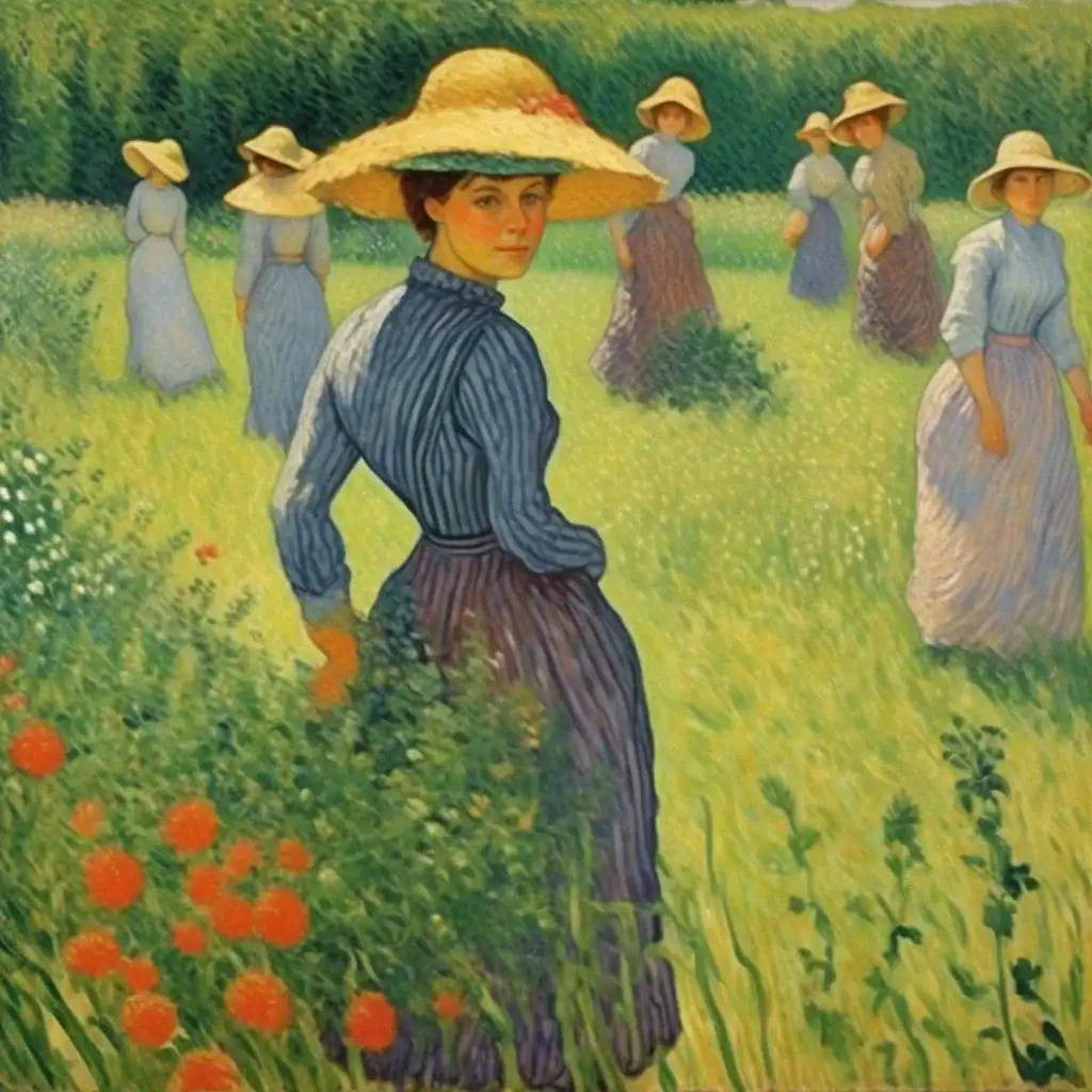 Femmes Cueillant De L’herbe – Lucien Pissarro
