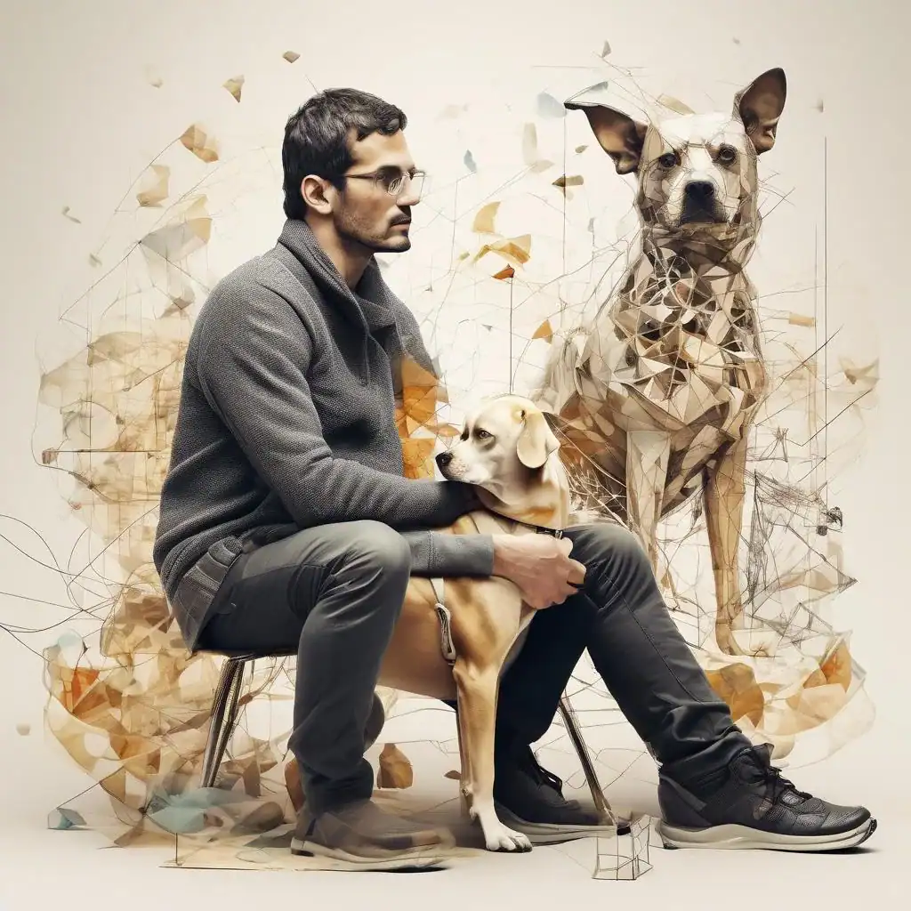 Seated Man with Dog – Nathan Oliveira